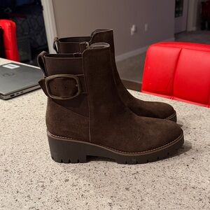 Blondo Dark Brown Ankle Boots with Buckle